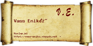 Vass Enikő névjegykártya